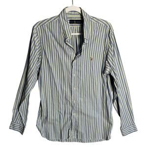 Ralph Lauren Size: 15.5, 39 Mens Striped Button Up Shirt Classic Fit 100% Cotton